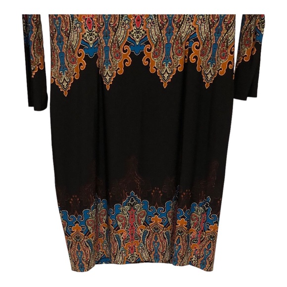 Carmen Carmen Marc Valvo W Size M  Crew Neck 3/4 Sleeve  M/Black Sheath Dress - Picture 3 of 11